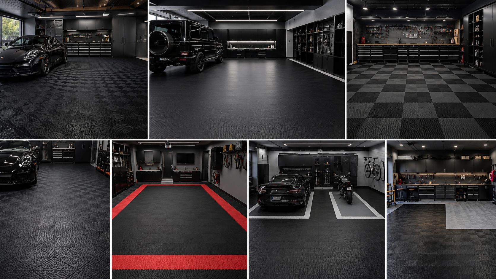 Black Garage Flooring Ideas: 7 PVC Tile Designs for a Modern Garage